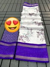 Sf 697 White Designer Printed Dola Silk Sarees Wholesale Shop In Surat